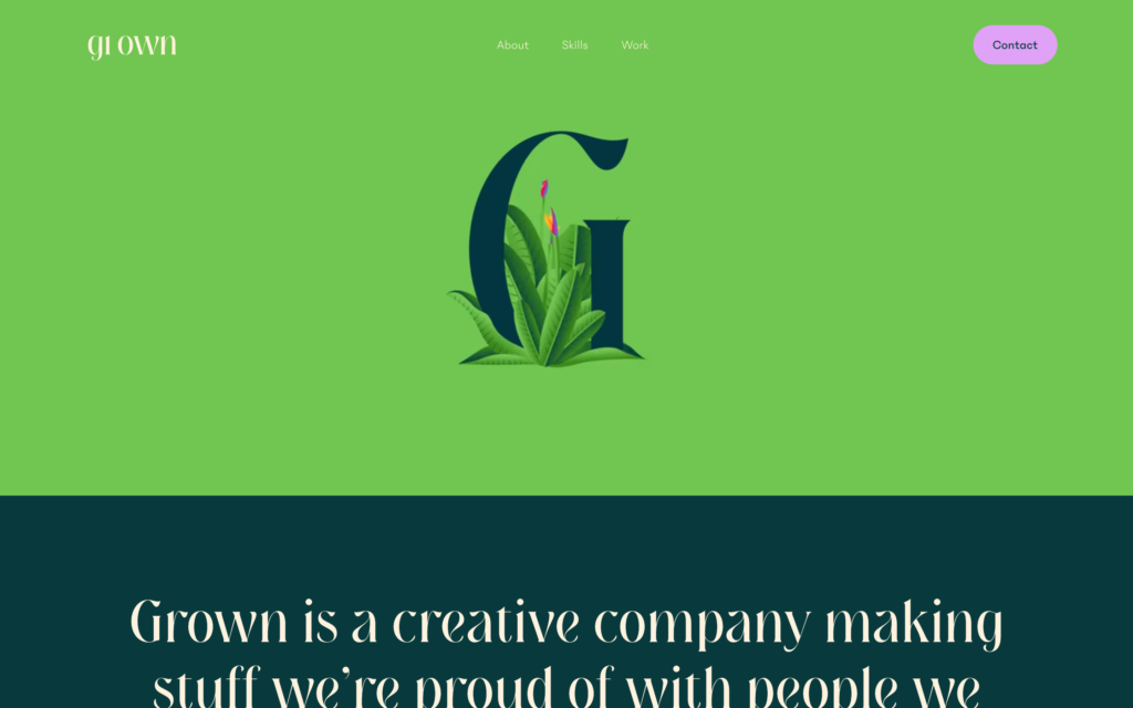 Grown Creative Website Screenshot