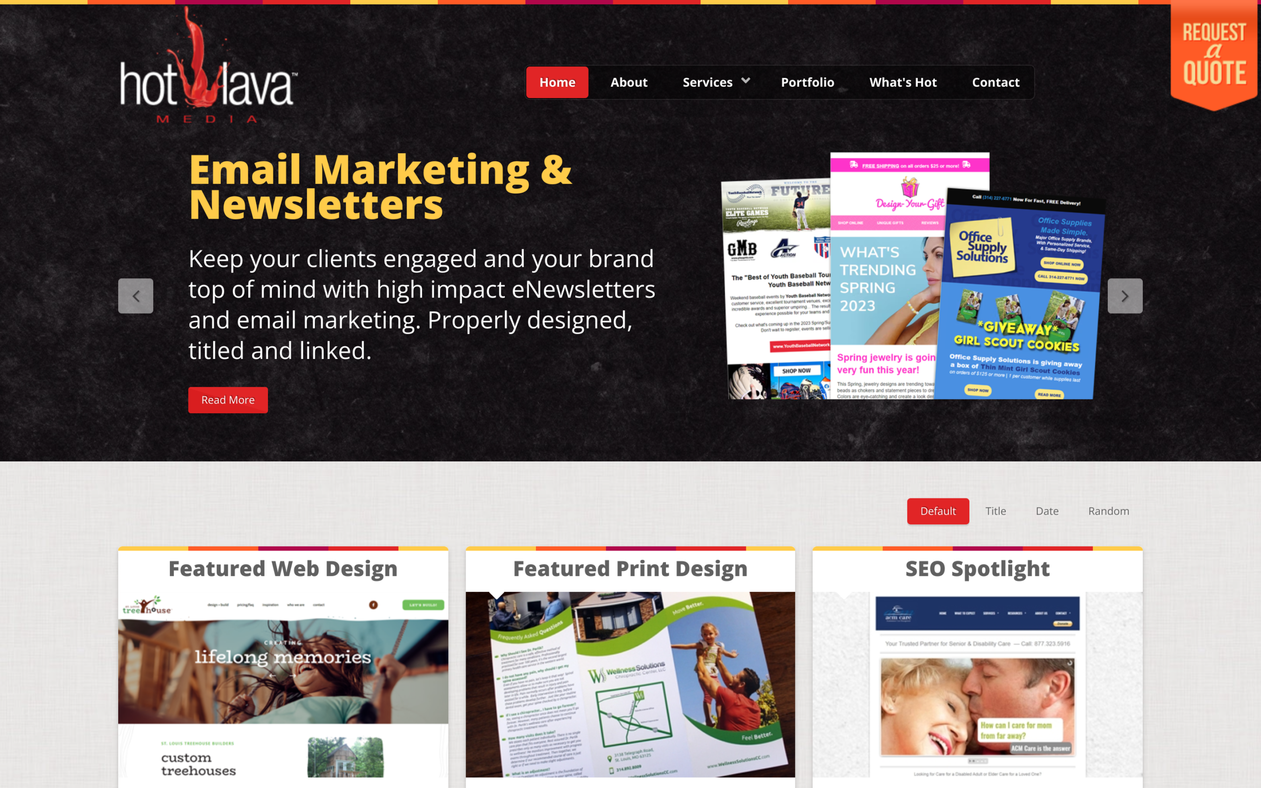 Hot Lava Marketing Website Screenshot
