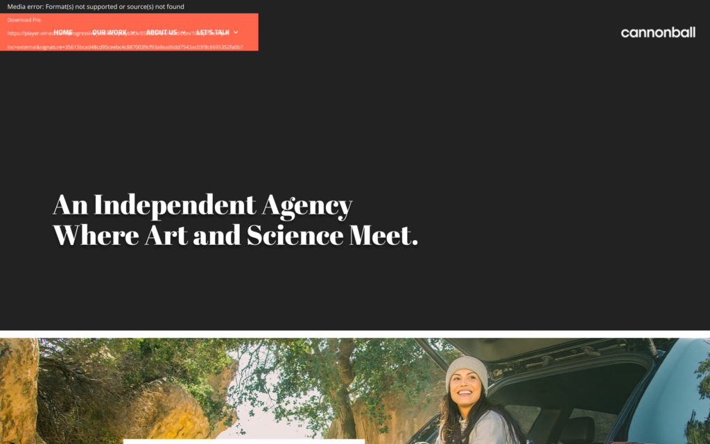 Cannonball Website Screenshot