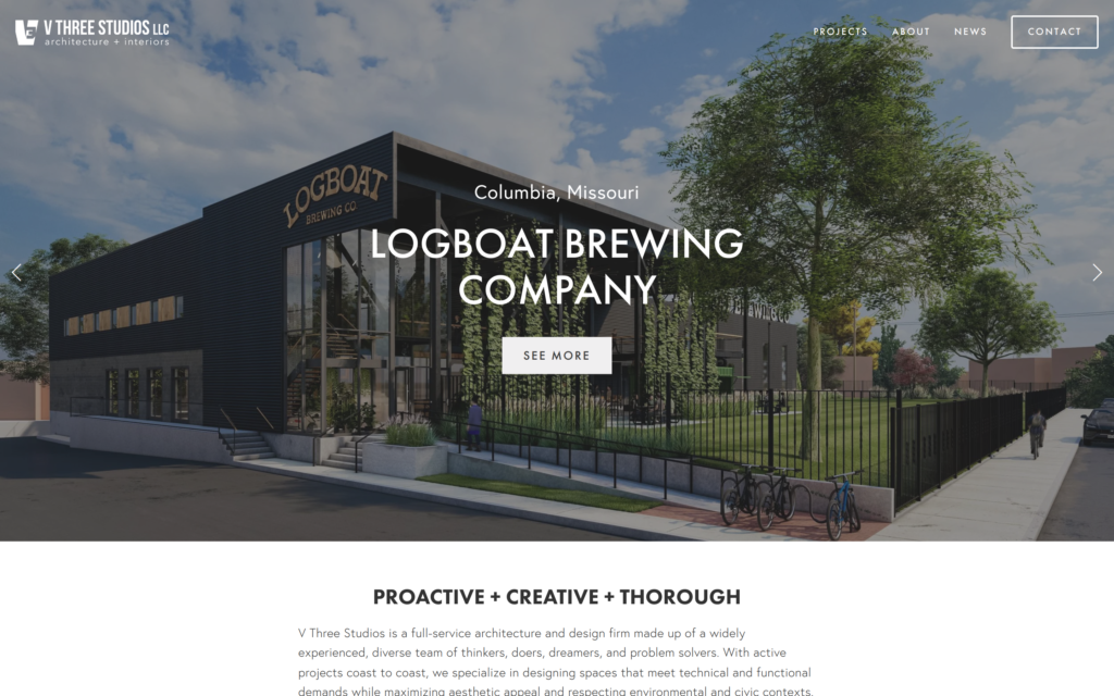 V3 Studios Website Screenshot