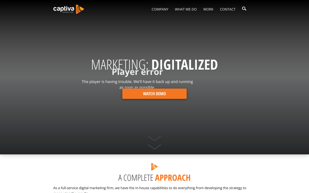 Captiva Marketing Website Screenshot