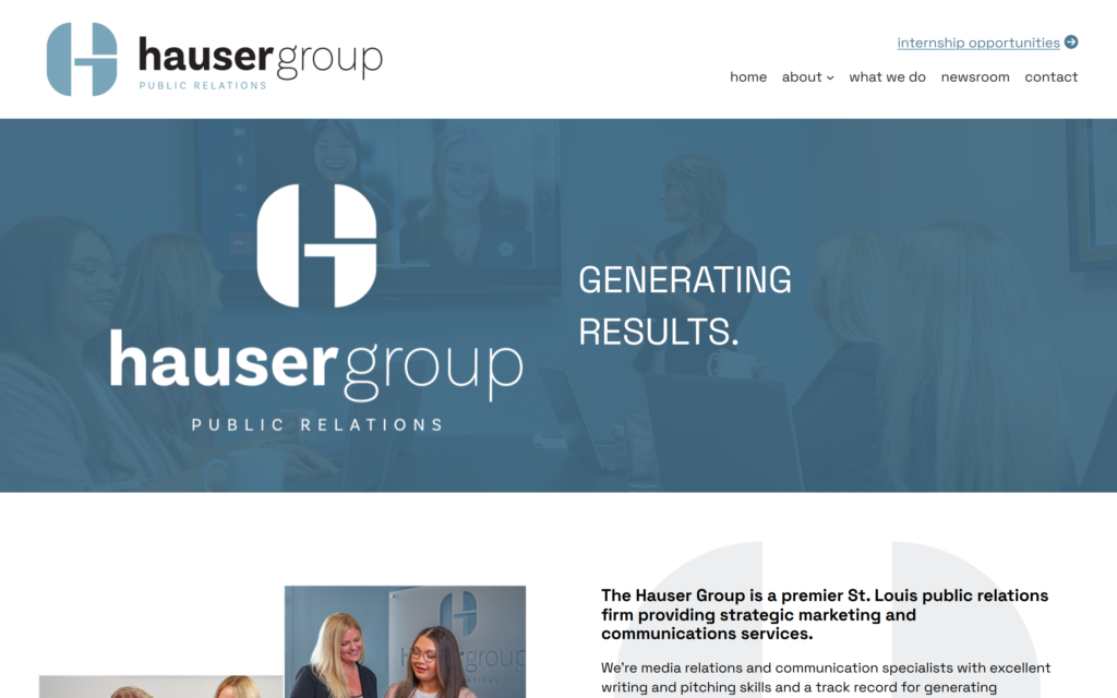 The Hauser Group Website Screenshot