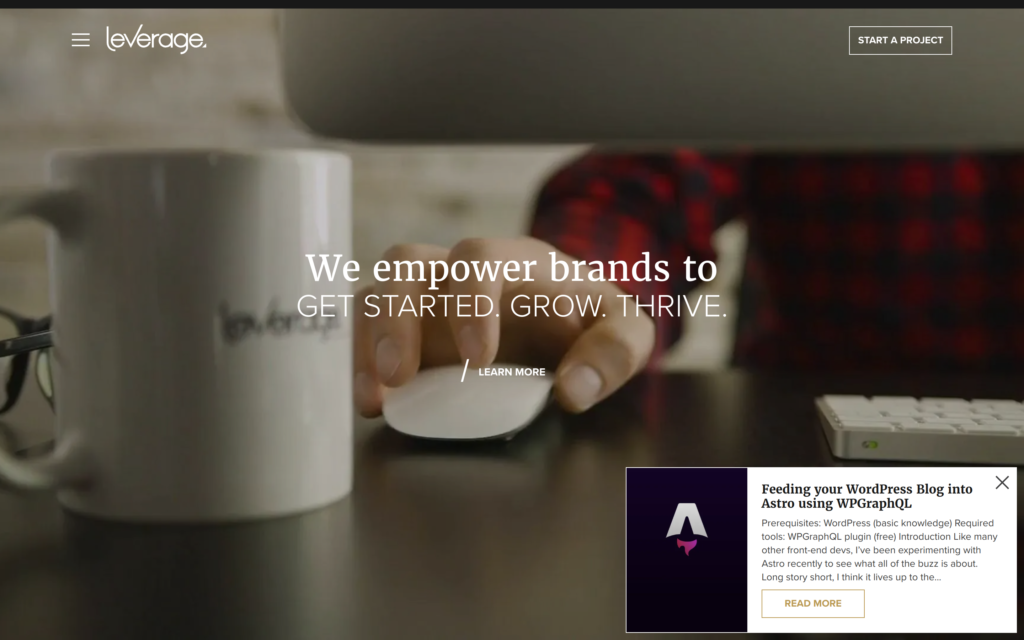 Leverage Website Screenshot