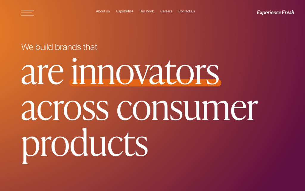 Experience Fresh Website Screenshot