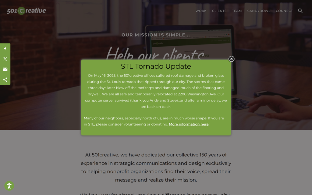 501 Creative Website Screenshot