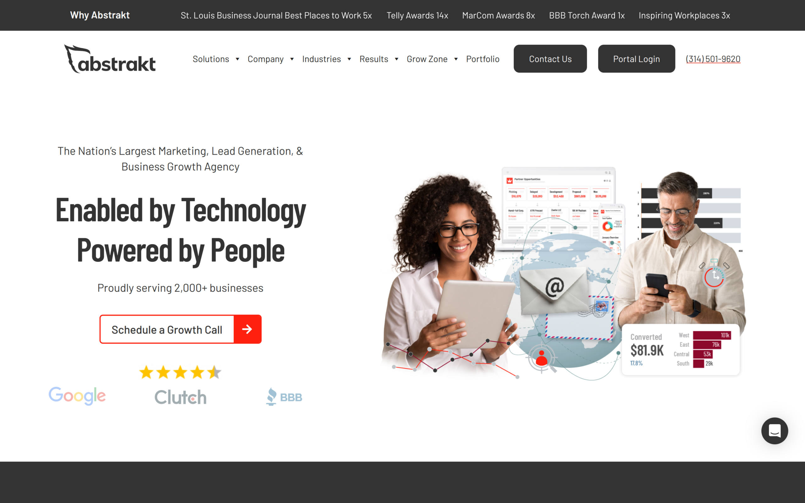 Abstrakt Marketing Website Screenshot