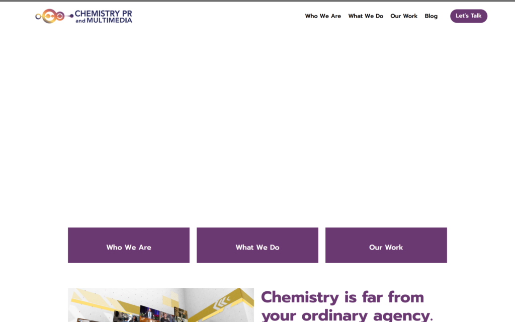 Chemistry PR & Multimedia Website Screenshot