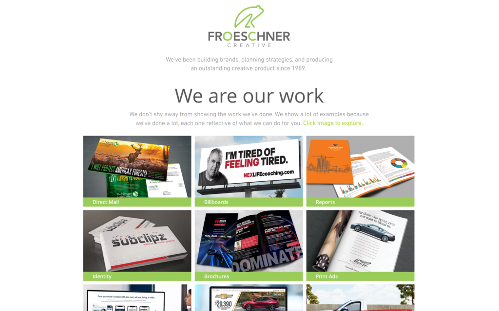 Froeshner Website Screenshot