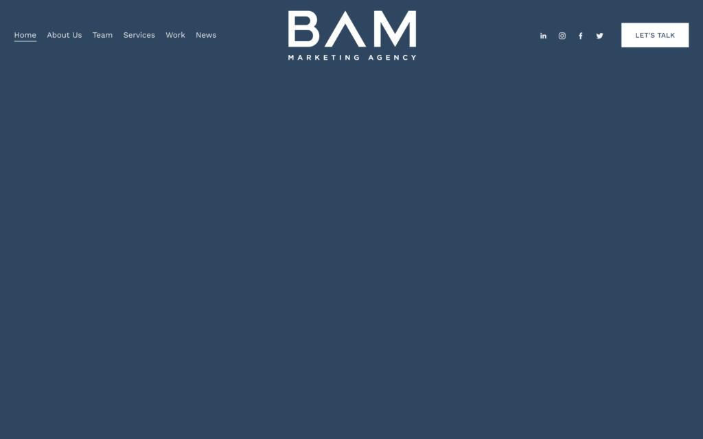 BAM Marketing Website Screenshot
