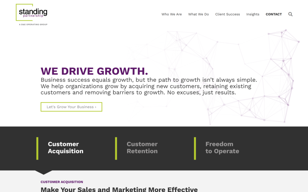 Standing Partnership Website Screenshot